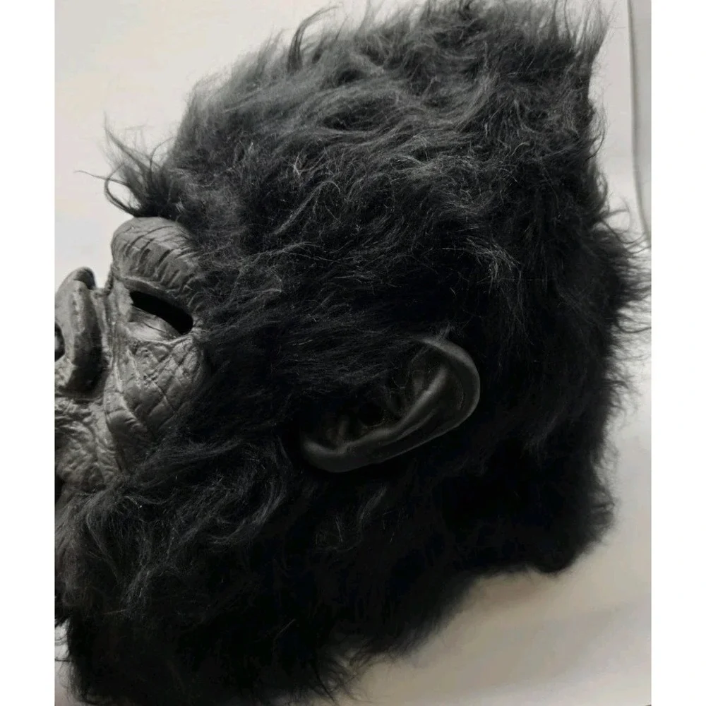 VINTAGE GORILLA APE MASK HALLOWEEN COSTUME PROP FULL HEAD FURRY PRIMATE ADULT - Picture 2 of 6